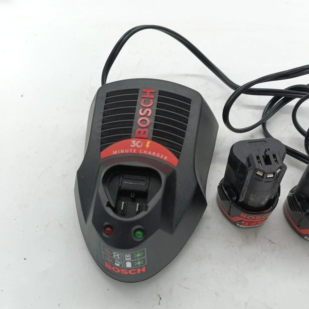 Bosch BC430 Charger and Two BAT411 12V Max Litheon Batteries Set a1
